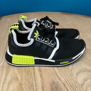 adidas NMD R1 Sneaker Black Solar Yellow White Trainer Gym Shoe Men’s Size 5
